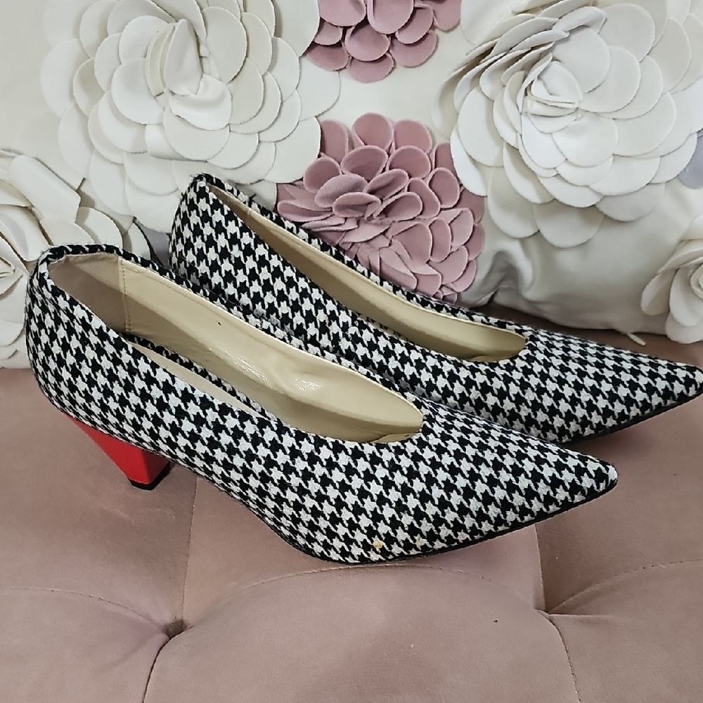 Butter made In ITALY; Houndstooth W/red Heels Retail $395